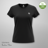 Hakan Bamboo Women’s Black Round Neck T-Shirt | Soft & Eco-Friendly Fabric