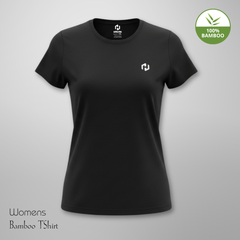 Hakan Bamboo Women’s Black Round Neck T-Shirt | Soft & Eco-Friendly Fabric