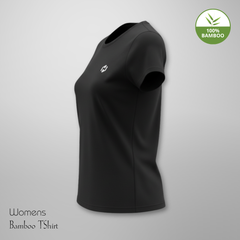 Hakan Bamboo Women’s Black Round Neck T-Shirt | Soft & Eco-Friendly Fabric