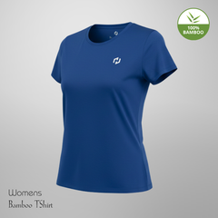 Hakan Bamboo Women’s Blue Round Neck T-Shirt | Comfortable & Anti-Bacterial