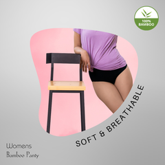 Hakan Bamboo Women’s Black Panty | Soft Breathable Fabric | Elastic -Free Comfort Fit Underwear