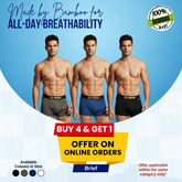 Hakan Bamboo Boxer Brief for Men | Cooling Comfort Fit | Buy 4 Get 1 Free