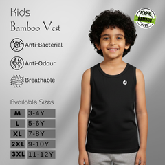 Hakan Bamboo Kids Black Vest | Ultra-Soft & Eco-Friendly