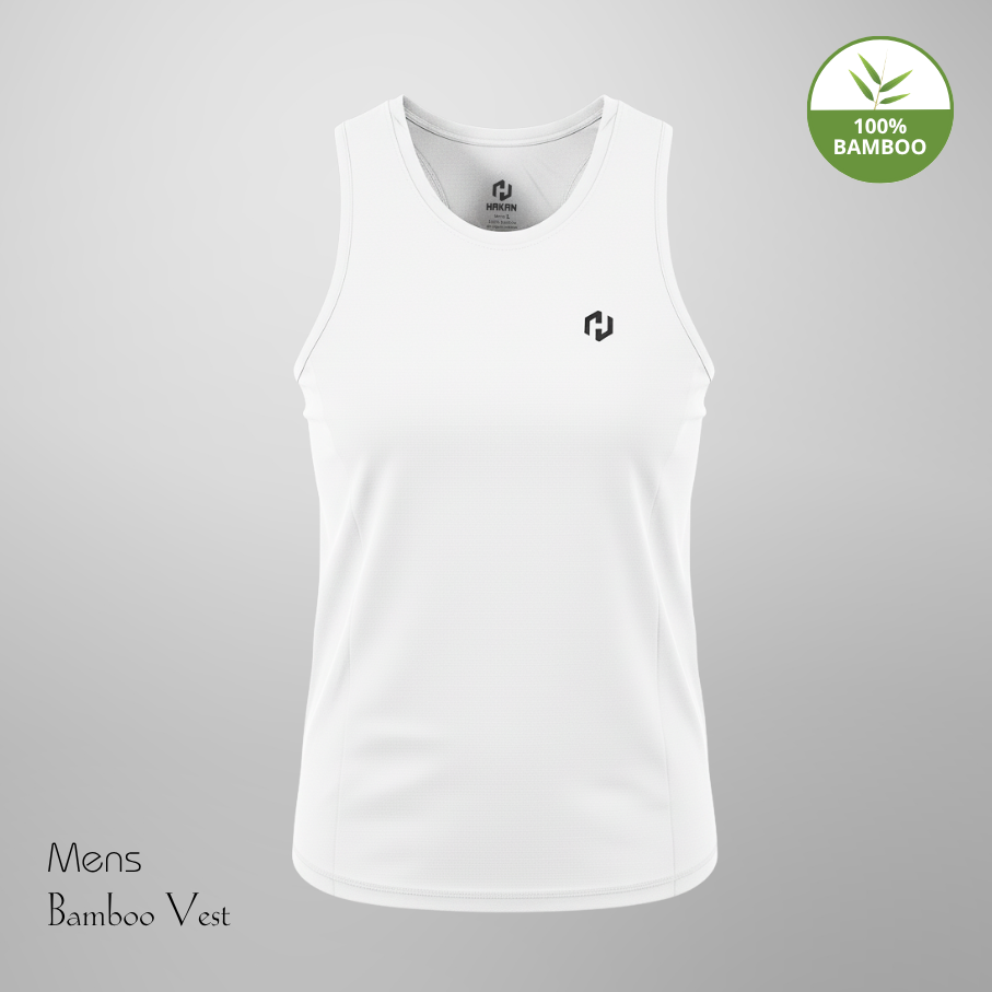 Hakan Bamboo Men’s White Vest | Ultra-Soft & Eco-Friendly Fabric