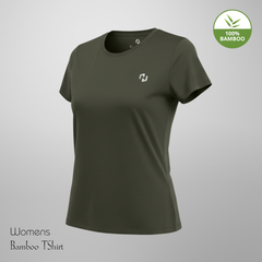 Hakan Bamboo Women’s Green Round Neck T-Shirt | Lightweight & Sustainable