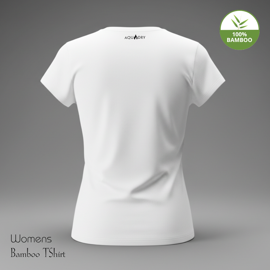 Hakan Bamboo Women’s White Round Neck T-Shirt | Soft, Organic & Breathable