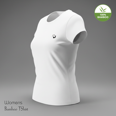 Hakan Bamboo Women’s White Round Neck T-Shirt | Soft, Organic & Breathable