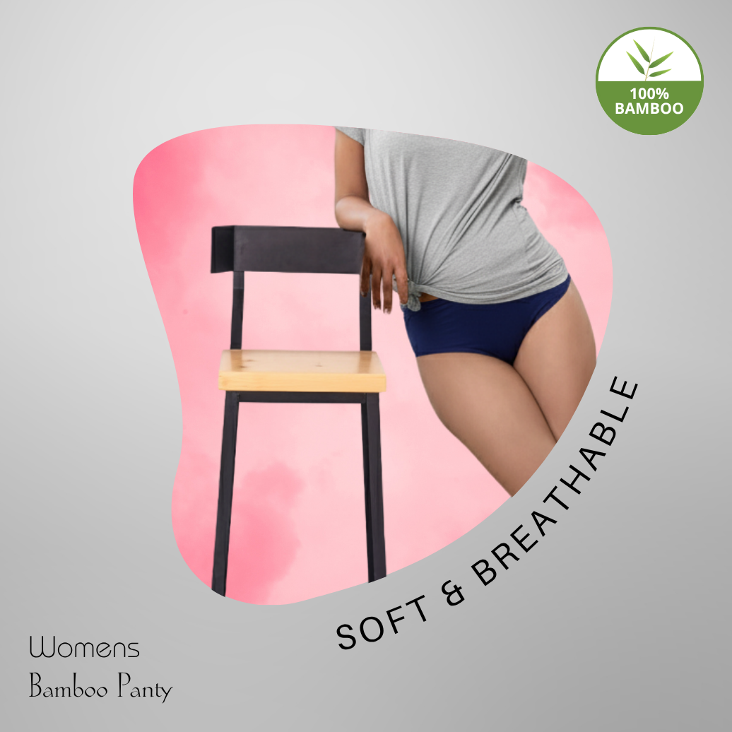 Hakan Bamboo Fabric Women’s Underwear – Elastic-Free Blue Panty for All-Day Comfort