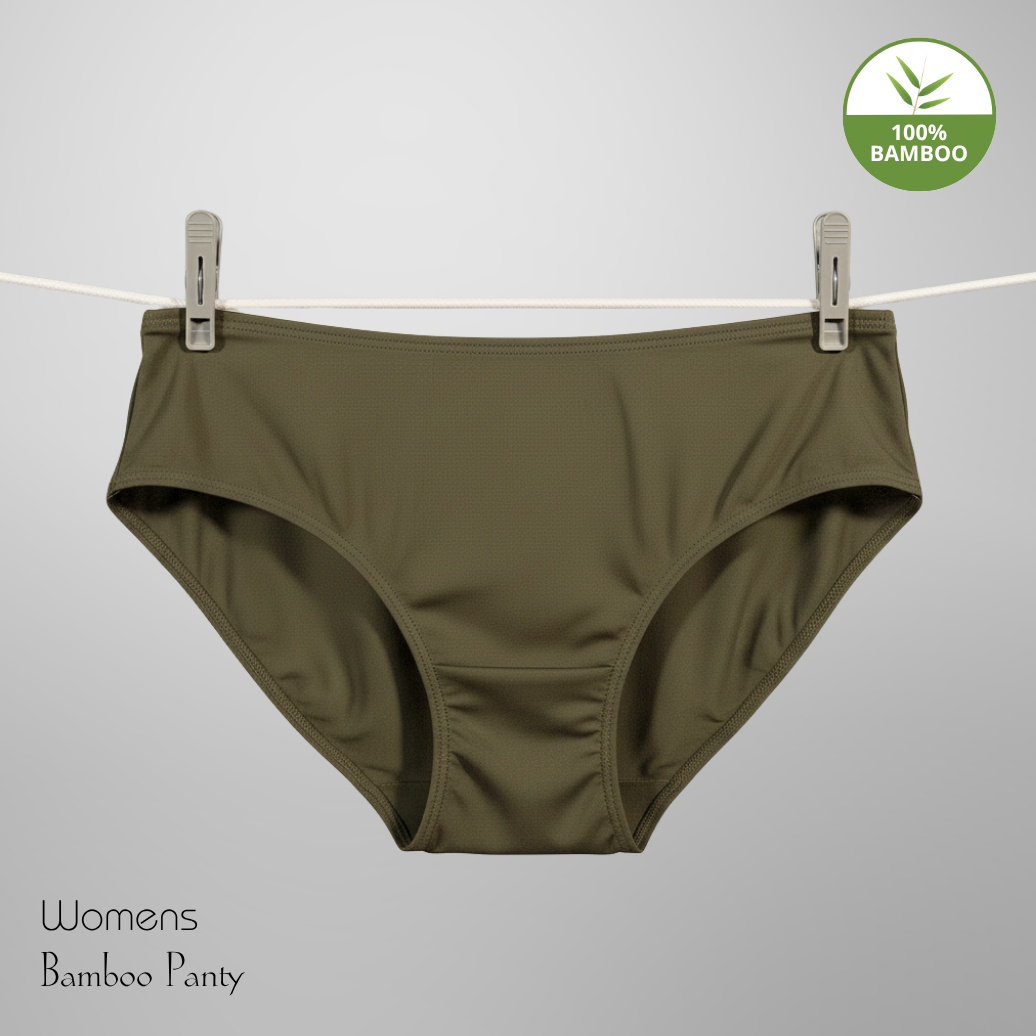 Hakan Women’s Bamboo Panty Olive Green | No Elastic, Skin-Friendly, Seamless Comfort Wear
