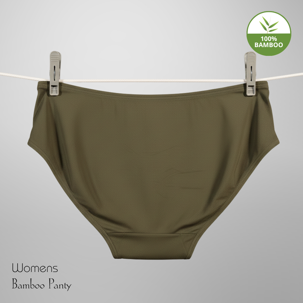 Hakan Women’s Bamboo Panty Olive Green | No Elastic, Skin-Friendly, Seamless Comfort Wear