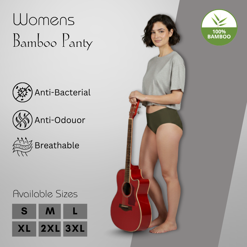 Hakan Women’s Bamboo Panty Olive Green | No Elastic, Skin-Friendly, Seamless Comfort Wear