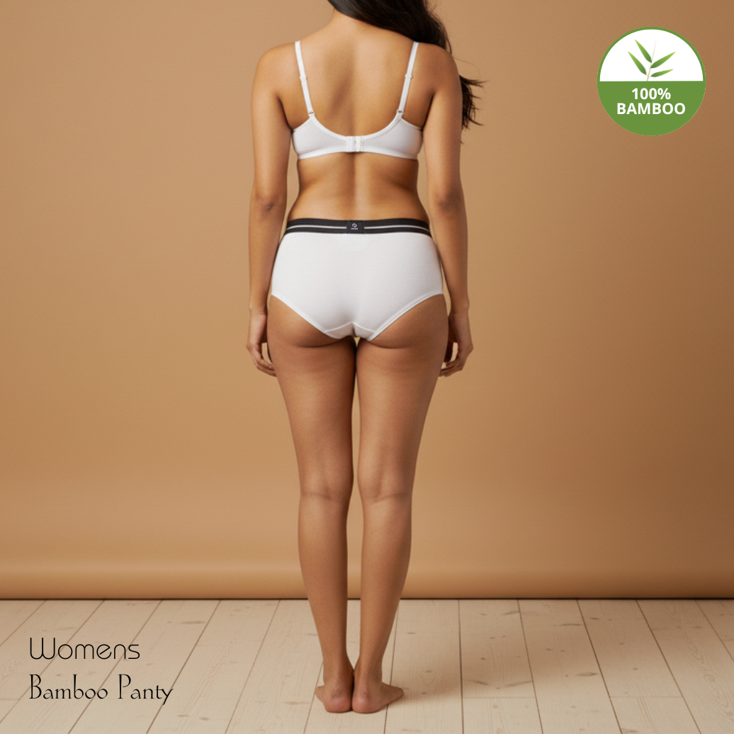 Hakan Bamboo Women’s White Elastic Panty | Seamless, Sweat-Absorbent & Skin-Friendly Innerwear for Daily Use