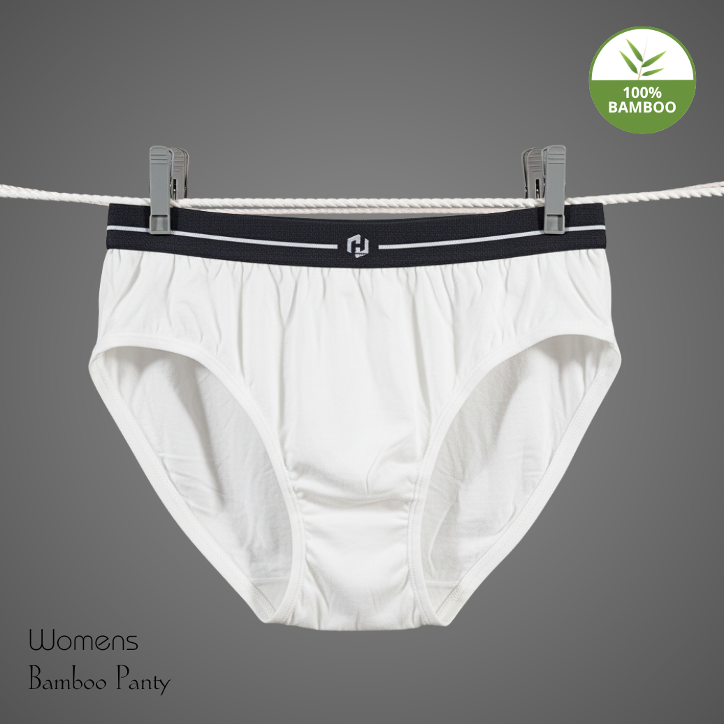 Hakan Bamboo Women’s White Elastic Panty | Seamless, Sweat-Absorbent & Skin-Friendly Innerwear for Daily Use