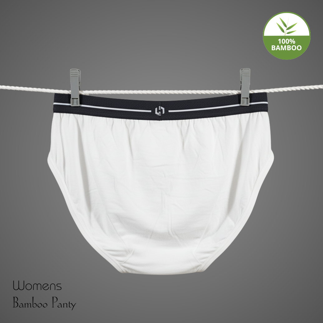 Hakan Bamboo Women’s White Elastic Panty | Seamless, Sweat-Absorbent & Skin-Friendly Innerwear for Daily Use
