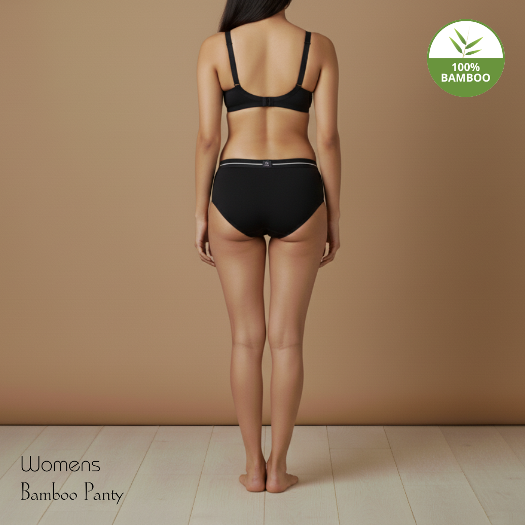 Hakan Bamboo Women’s Black Elastic Panty | Smooth Elastic Waistband, Ultra Comfort & Perfect Fit