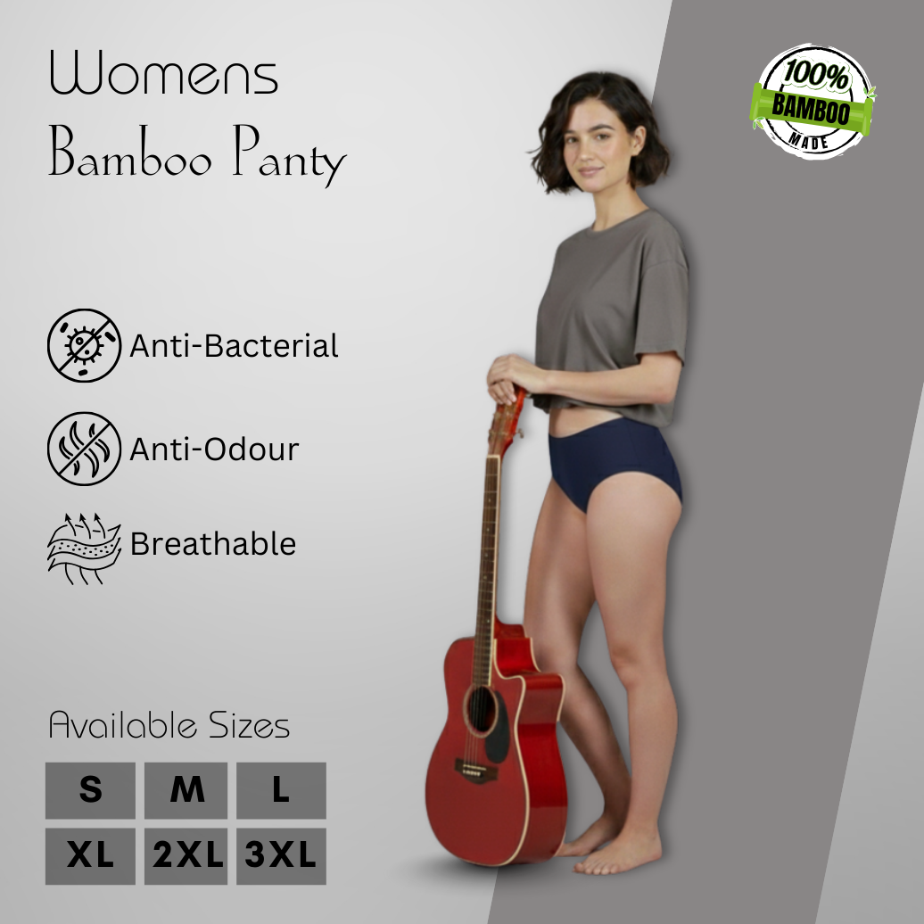 Hakan Bamboo Fabric Women’s Underwear – Elastic-Free Blue Panty for All-Day Comfort