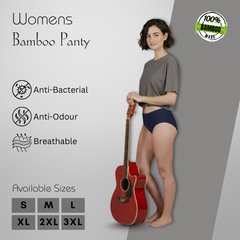 Hakan Bamboo Fabric Women’s Underwear – Elastic-Free Blue Panty for All-Day Comfort