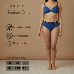 Hakan Bamboo Women’s Blue Elastic Panty | Ultra Soft, Breathable & Stretchable Underwear for Everyday Comfort
