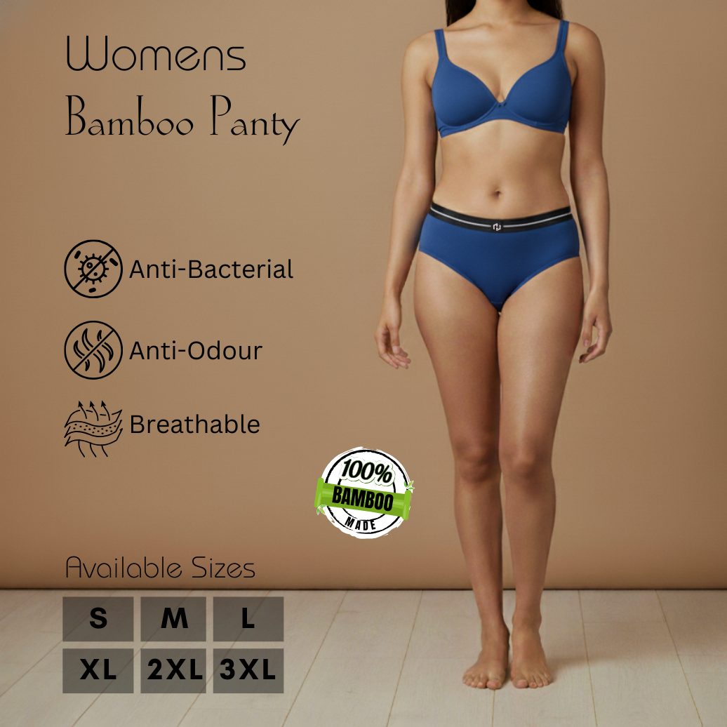 Hakan Bamboo Women’s Blue Elastic Panty | Ultra Soft, Breathable & Stretchable Underwear for Everyday Comfort