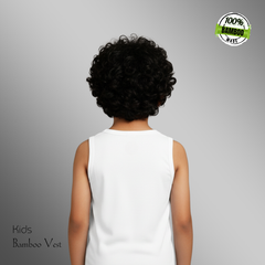 Hakan Bamboo Kids White Vest | Soft, Organic & Breathable