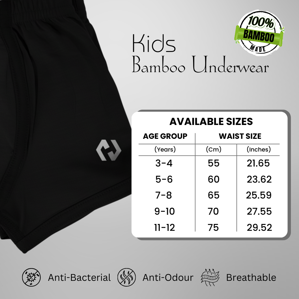 Hakan Bamboo Kids Black Bottoms | Ultra-Soft & Eco-Friendly Innerwear