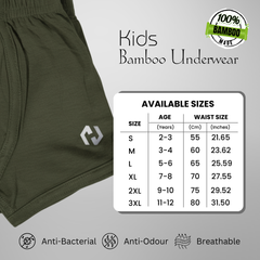 Hakan Bamboo Kids Green Bottoms | Lightweight & Sustainable Innerwear