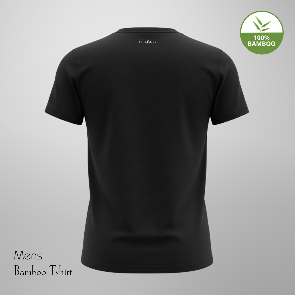 Hakan Bamboo Men’s Black Round Neck T-Shirt | Organic & Everyday Essential