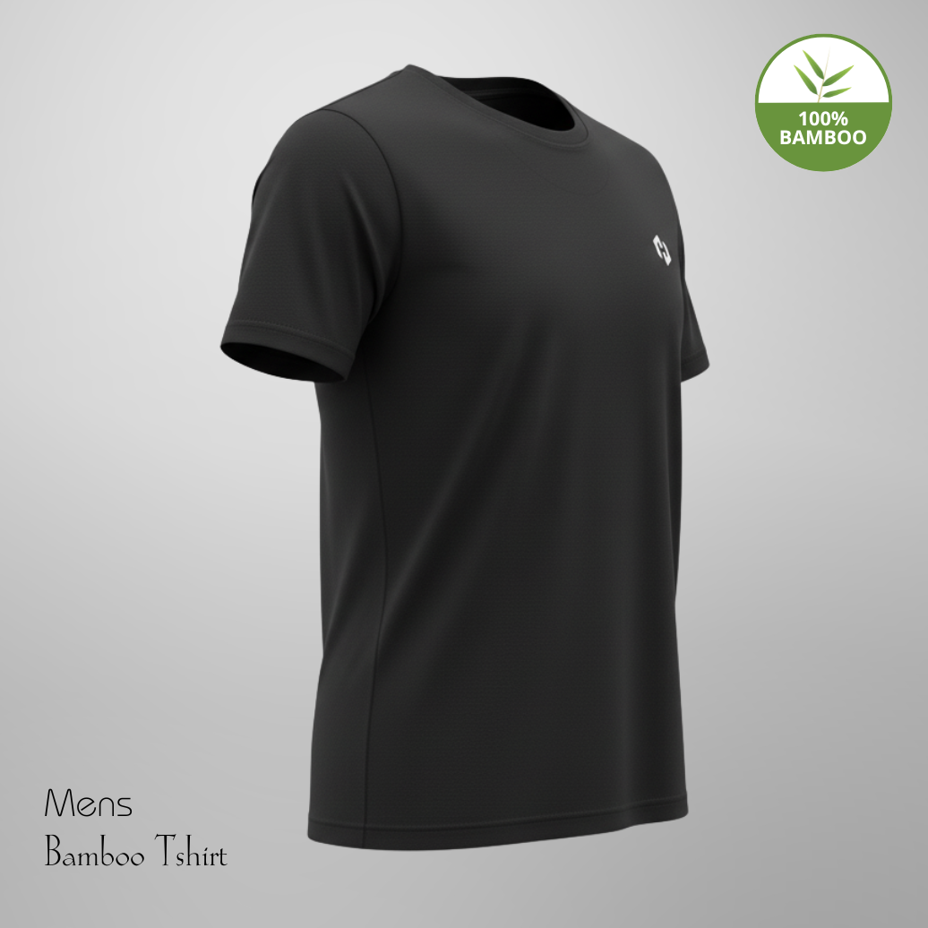 Hakan Bamboo Men’s Black Round Neck T-Shirt | Organic & Everyday Essential