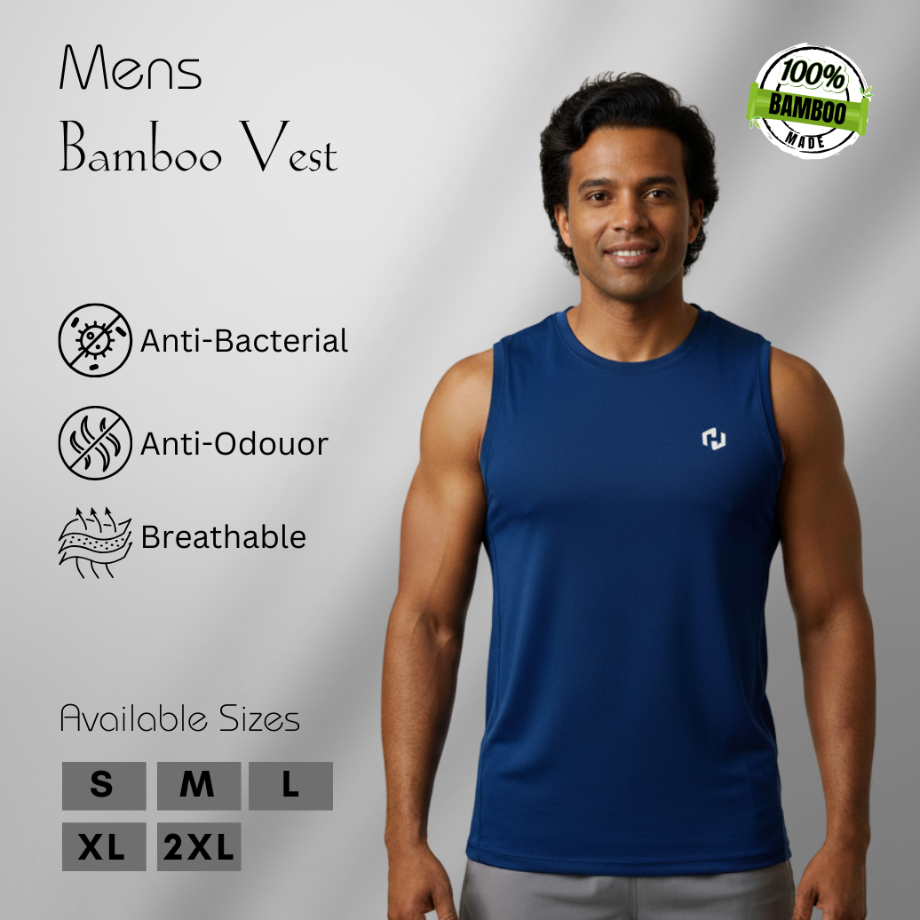 Hakan Bamboo Men’s Blue Vest | Comfortable & Anti-Bacterial