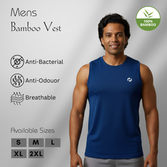 Hakan Bamboo Men’s Blue Vest | Comfortable & Anti-Bacterial