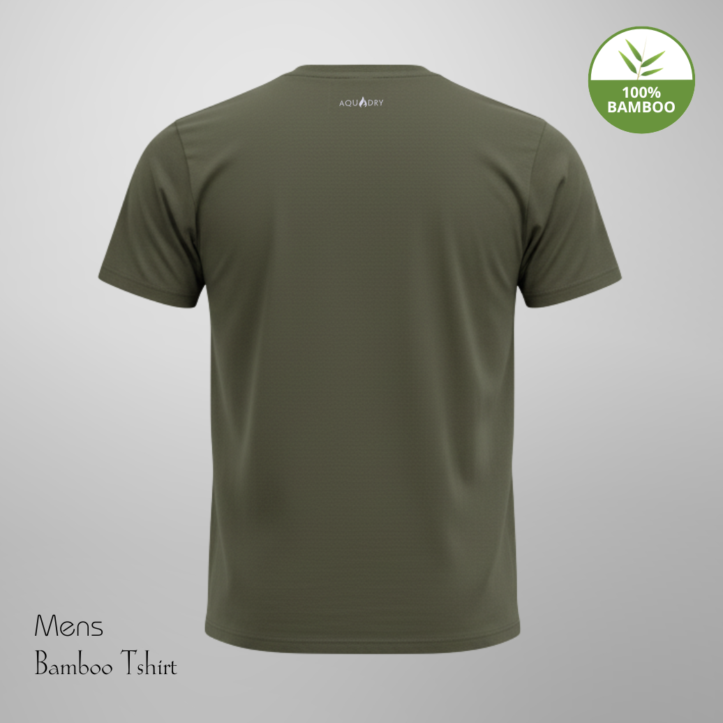 Hakan Bamboo Men’s Green Round Neck T-Shirt | Breathable & Sustainable Fabric