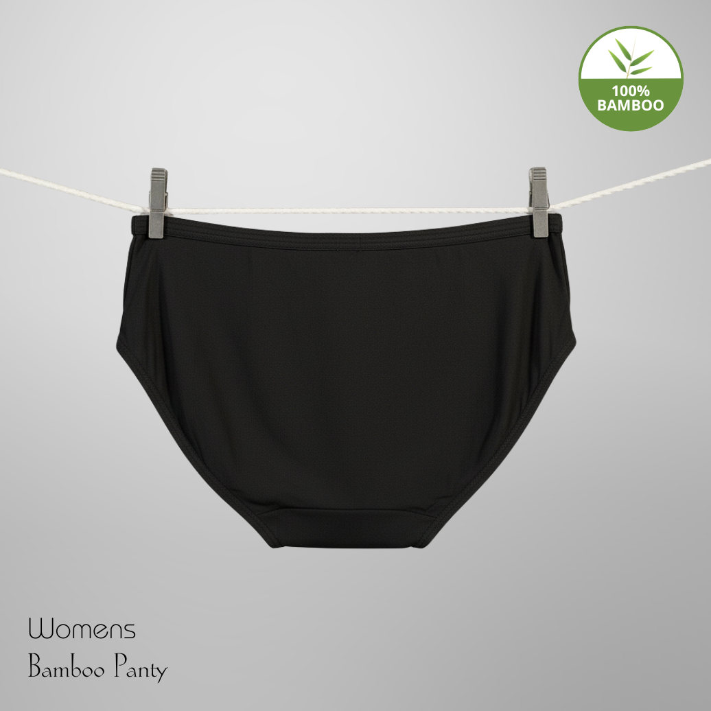 Hakan Bamboo Women’s Black Panty | Soft Breathable Fabric | Elastic -Free Comfort Fit Underwear
